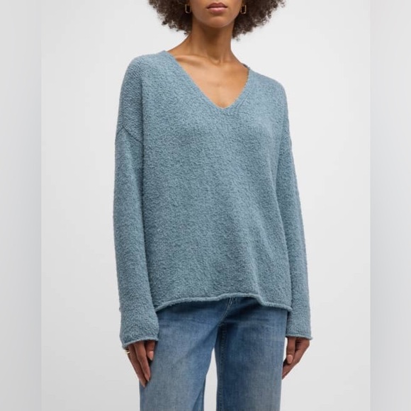 Eileen Fisher Organic Cotton Blend Sweater in Blue Steel, Very Soft, Size 1X NEW - Picture 2 of 9